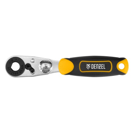 Ключ-трещотка для бит 1/4&quot; Denzel 11633, 52 зуба, CrMo, адаптер для торцевых головок Denzel купить в Надыме
