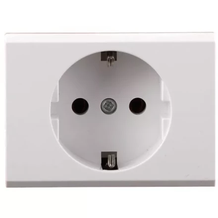 Розетка СВЕТОЗАР "ЭФФЕКТ" с заземлением, одинарная, без вставки и рамки, цвет белый, 16А/~250В SV-54400-W купить в Надыме