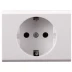 Розетка СВЕТОЗАР "ЭФФЕКТ" с заземлением, одинарная, без вставки и рамки, цвет белый, 16А/~250В SV-54400-W купить в Надыме