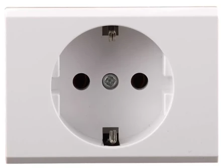 Розетка СВЕТОЗАР "ЭФФЕКТ" с заземлением, одинарная, без вставки и рамки, цвет белый, 16А/~250В SV-54400-W купить в Надыме