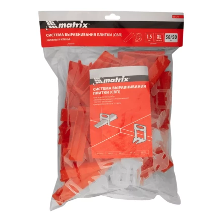 Комплект зажим + клин для системы выравнивания плитки СВП Ворота XL, 50/50 шт. в пакете Matrix 88124 купить в Надыме