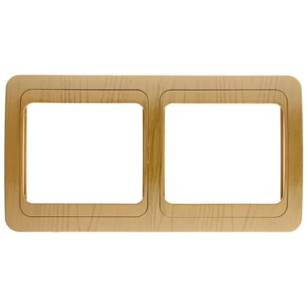 Панель СВЕТОЗАР "ГАММА" накладная, горизонтальная, цвет ольха, 2 гнезда SV-54146-A купить в Надыме