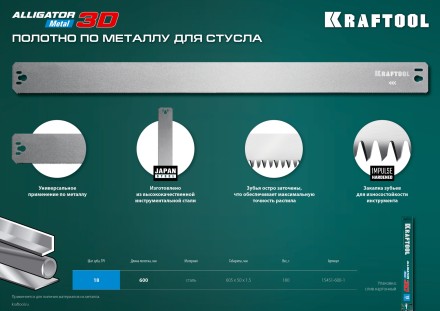 KRAFTOOL Alligator 3D, 600 мм, стусло прецизионное 15451-600-1 купить в Надыме