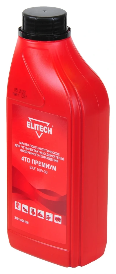 Масло п/синт. 4-х такт двигателей, (вязкость SAE 10W-30), 1л ELITECH премиум 2001.000100