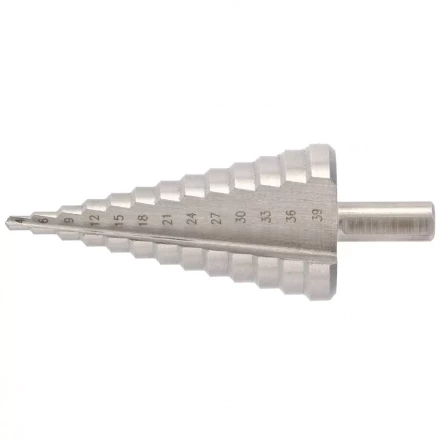 Сверло ступенчатое 4-6-9-12-15-18-21-24-27-30-33-36-39 мм Р6М5 трехгранный хвостовик Барс 72363 купить в Надыме