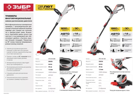 Триммер электрический ЗТЭ-30-550 серия МАСТЕР купить в Надыме