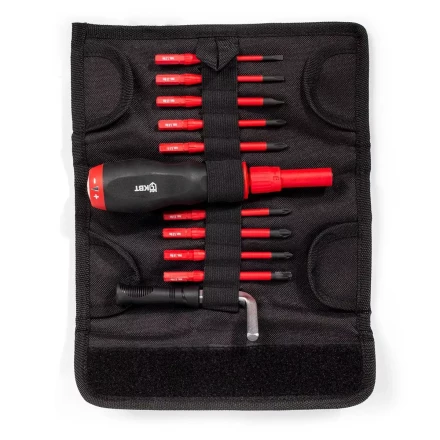 Диэлектрическая динамометрическая отвертка VDE КВТ НИО-3309 со сменными битами SLIM, 9 шт. (78279) купить в Надыме