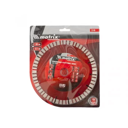 Диск алмазный отрезной Турбо-сегментный 180 х 22,2 мм сухая резка MATRIX Professional 73146 купить в Надыме
