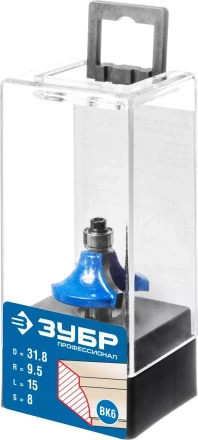 ЗУБР 31.8 x 15 мм, радиус 9.5 мм, фреза кромочная калевочная №1, Профессионал (28700-31.8) купить в Надыме