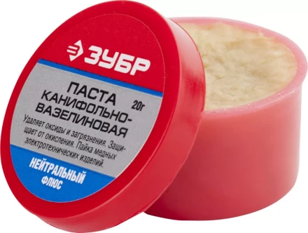 Паста ЗУБР паяльная канифольно-вазелиновая, пластиковая банка, 20гр 55475-020 купить в Надыме