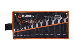 Набор рожковых ключей Вихрь 12 шт. 6 - 32, в чехле 73/6/5/14