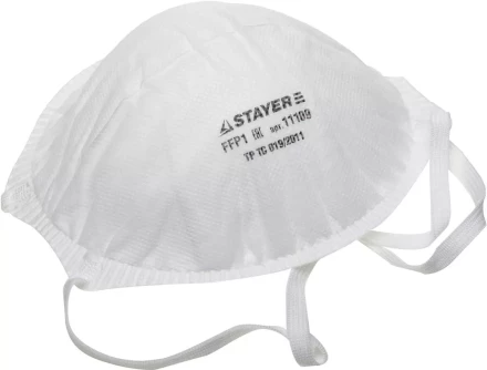 Полумаска фильтрующая STAYER "PROFI" коническая многослойная, класс защиты FFP1 11109 купить в Надыме
