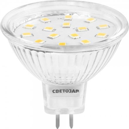 Лампа СВЕТОЗАР светодиодная &quot;LED technology&quot;, цоколь GU5.3, теплый белый свет (3000К), 220В, 3Вт (25) 44550-25_z01 купить в Надыме