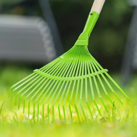 Грабли веерные стальные Palisad, 425 мм, 22 плоских зуба, эмалированные, без черенка, 617705 купить в Надыме