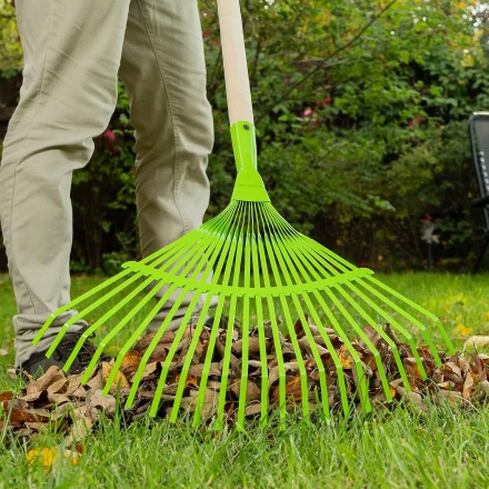 Грабли веерные стальные Palisad, 425 мм, 22 плоских зуба, эмалированные, без черенка, 617705 купить в Надыме