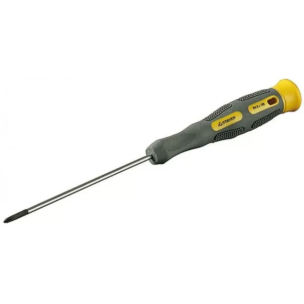 Отвертка STAYER "PROFESSIONAL" "MAX-GRIP" для точн работ, Cr-V, двухкомп рукоятка, магнит наконечник, PH №0x100мм 25826-0-100 G купить в Надыме