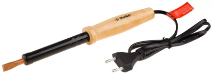 Электропаяльник ЗУБР "МАСТЕР"с деревянной рукояткой и долговечным жалом, форма клин, 100Вт 55405-100_z01 купить в Надыме
