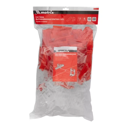 Комплект зажим + клин для системы выравнивания плитки СВП Ворота XL, 200/100 шт. в пакете Matrix 88125 купить в Надыме