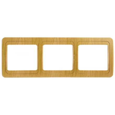 Панель СВЕТОЗАР "ГАММА" накладная, горизонтальная, цвет ольха, 3 гнезда SV-54148-A купить в Надыме