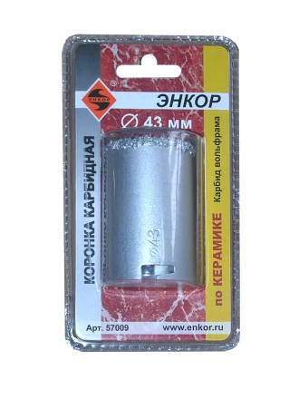 Коронка карбидная по керамике Ф43 мм Энкор 57009 купить в Надыме