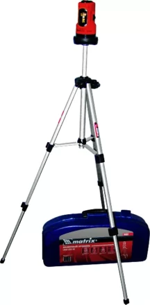 Уровень лазерный 150 мм штатив 1100 мм самовырав. набор в пласт. кейсе  MATRIX 35033 купить в Надыме