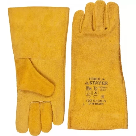 Термостойкие краги STAYER &quot;MASTER&quot; для сварки и тяжелых механических работ, 350 мм 11330-XL_z01 купить в Надыме