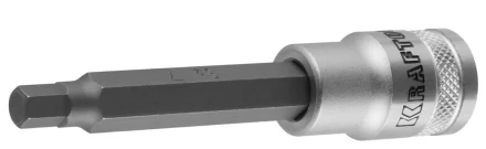 Торцовая бита-головка KRAFTOOL "INDUSTRIE QUALITAT", удлиненная, материал S2, HEX, сатинированная, 1/2", H7 27909-07_z01 купить в Надыме