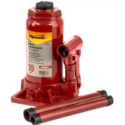 Домкрат гидравлический бутылочный 10 т, h подъема 190-370 мм Sparta Compact 50335 купить в Надыме