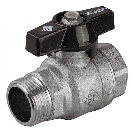 Кран шаровой ЗУБР полнопроходной "мама-папа", бабочка, хромиров латунь, 3/4" 4-51324-C-3/4 купить в Надыме