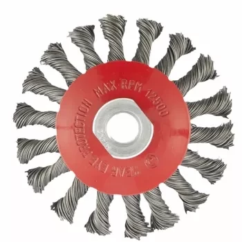 Щетка для УШМ, 125 мм, М14, "тарелка", крученая проволока  0,5 мм  MATRIX 74611 купить в Надыме