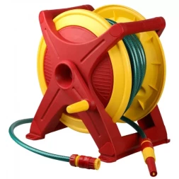 Катушка GRINDA для шланга универсальная: шланг поливочный 1/2"x25м, соед шланг 1/2"x 1,5м, набор поливочной арматуры 8-428441_z01