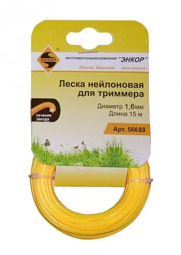 Леска нейл. для трим.,ф1,6ммх15м, звез Энкор 1/20 56653 купить в Надыме