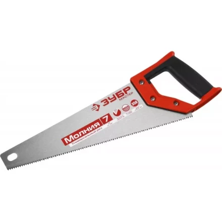 Ножовка универсальная (пила) ЗУБР МОЛНИЯ-7 350 мм, 7 TPI, закалка, рез вдоль и поперек волокон, для средних заготовок, фанеры, ДСП, МДФ 1537-35_z01 купить в Надыме
