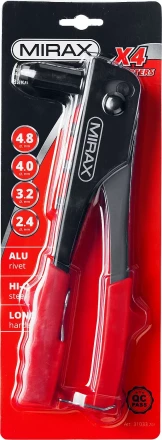 Заклепочник, MIRAX 31033, для алюминиевых заклепок d=2,4 / 3,2 / 4,0 / 4,8 мм, длина 225мм 31033_z01 купить в Надыме
