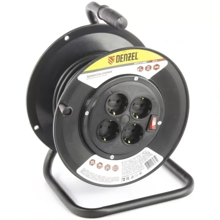 Удлинитель силовой на кабельной катушке 25м 4 розетки 16А серия УХз16 DENZEL 95905 купить в Надыме
