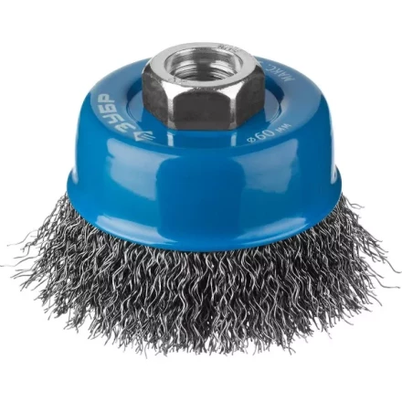 ЗУБР "ПРОФЕССИОНАЛ". Щетка чашечная для УШМ, витая стальная проволока 0,3мм, 60ммхМ14 35261-060_z02 купить в Надыме