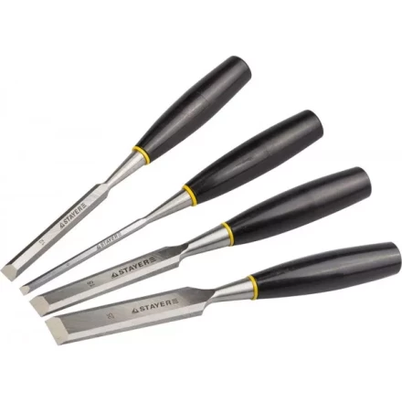 Набор: Стамески плоские с пластмассовой ручкой, 6/12/18/25, 4шт, STAYER 1820-H4 купить в Надыме