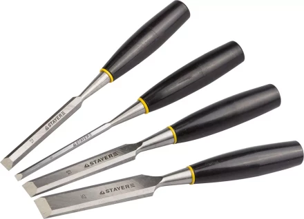 Набор: Стамески плоские с пластмассовой ручкой, 6/12/18/25, 4шт, STAYER 1820-H4 купить в Надыме
