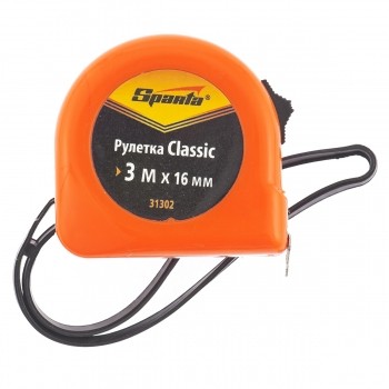 Рулетка Classic, 3 м х 16 мм, пластиковый корпус  SPARTA 31302 купить в Надыме