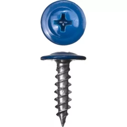 Саморезы ЗУБР с прессшайбой по листовому металлу до 0,9 мм, окрашенные в RAL-5005, PH2, 4,2х25 мм, 400шт 300191-42-025-5005