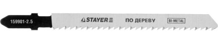 Полотна STAYER &quot;PROFI&quot;, T101BF, для эл/лобзика, Bi-Metall, по твердому дереву, EU-хвост., шаг 2,5мм, 75мм, 2шт 159901-2.5_z01 купить в Надыме