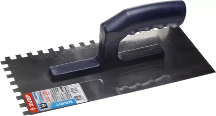 Гладилка ЗУБР нержавеющая с пластиковой ручкой, зубчатая, 8х8мм 0804-08 купить в Надыме