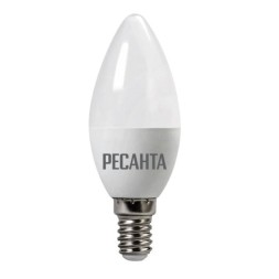 Лампа светодиодная РЕСАНТА LL-R-C37-6W-230-4K-E14 76/1/4