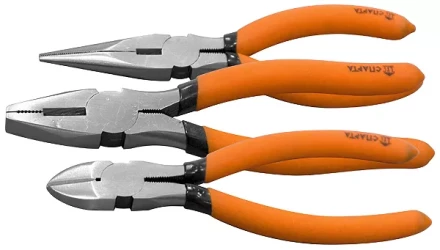 Набор губцевого инструмента из 3-х предметов №1 (плоскогубцы длинногубцы бокорезы) SPARTA 13544 купить в Надыме