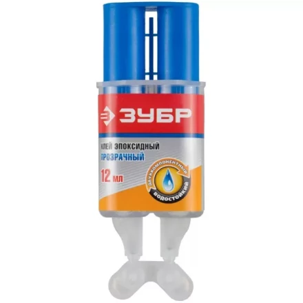 Клей ЗУБР эпоксидный, в двойном шприце, на блистере, 12 мл 41954 купить в Надыме