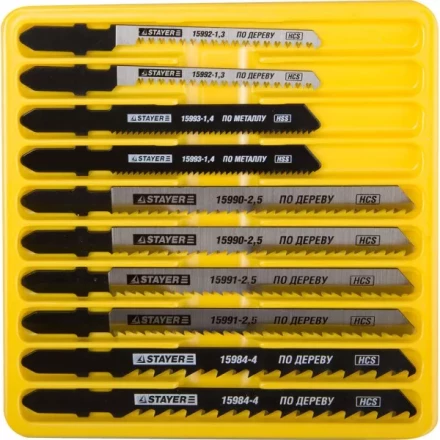 Набор STAYER "PROFI" Пилки "МАСТЕР №2" для эл/лобзика, по дереву и металлу, EU-хвост., 10шт 15981-H10-2 купить в Надыме
