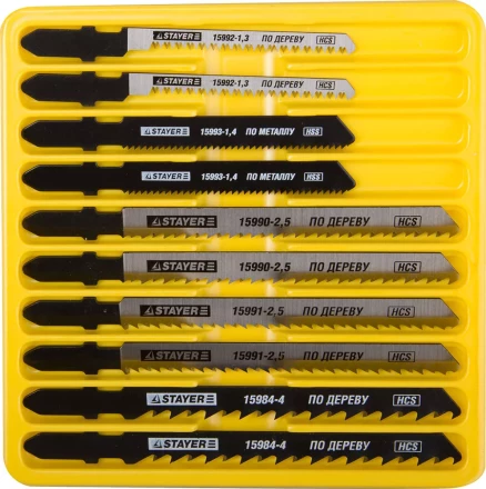 Набор STAYER "PROFI" Пилки "МАСТЕР №2" для эл/лобзика, по дереву и металлу, EU-хвост., 10шт 15981-H10-2 купить в Надыме