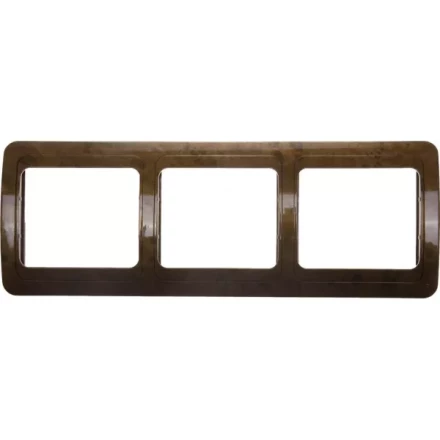 Панель СВЕТОЗАР "ГАММА" накладная, горизонтальная, цвет орех, 3 гнезда SV-54148-N купить в Надыме