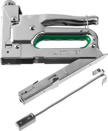 Степлер "Max 140" с регулировкой силы удара, металл корпус 4-в-1: тип 140 (6-14 мм) / 28 (9-11 мм) / 300 (10-14 мм) / 500 (14 мм), STAYER 31508_z02 купить в Надыме