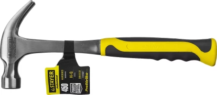 Молоток-гвоздодер STAYER "PROFESSIONAL" цельнометаллический с двухкомпонентной рукояткой, 450г 2025-450 купить в Надыме